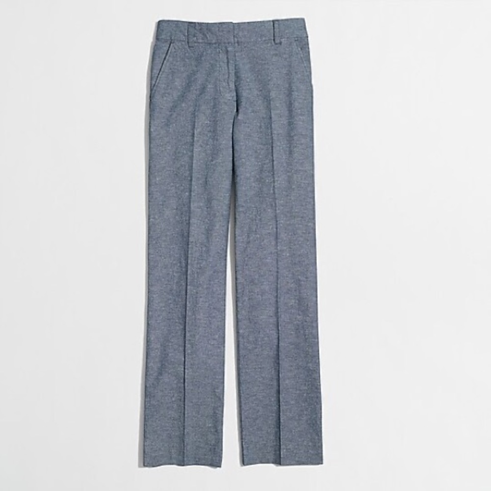 J. Crew Factory Cotton/Linen Chambray Trouser • 4